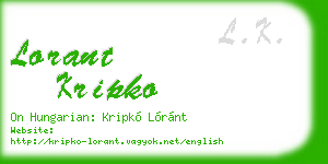 lorant kripko business card