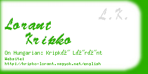 lorant kripko business card